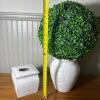 Raymond Waites Ceramic Tissue Box Cover and Vase with Faux Greenery - 9
