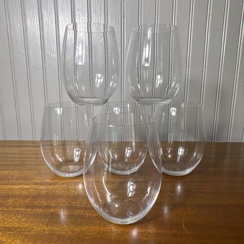 Set of Six Riedel Stemless Wine Glasses