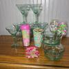 Mixed Thirteen Piece Lily Pulitzer Entertaining Lot - Plastic Martini Glasses, Tumblers and More