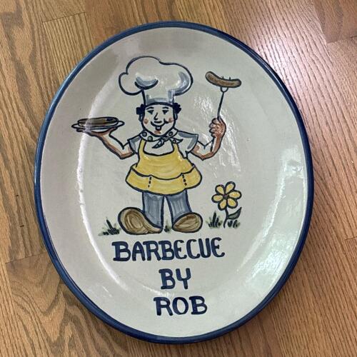 Louisville Stoneware "Barbecue by Rob" Oval Serving Platter
