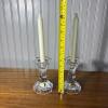 Pair of Japanese 25% Lead Crystal Taper Candle Holders - 6