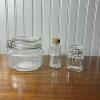 Trio of Small Glass Storage Jars