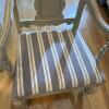 Pair of Distressed Cream Finish Wood Armchairs with Upholstered Seats and Two Accent Pillows - 5