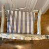 Pair of Distressed Cream Finish Wood Armchairs with Upholstered Seats and Two Accent Pillows - 7