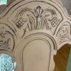 Pair of Distressed Cream Finish Wood Armchairs with Upholstered Seats and Two Accent Pillows - 9