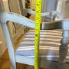 Pair of Distressed Cream Finish Wood Armchairs with Upholstered Seats and Two Accent Pillows - 15