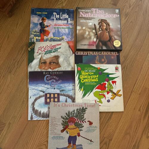 Collection Seven Vintage Christmas Vinyl Records