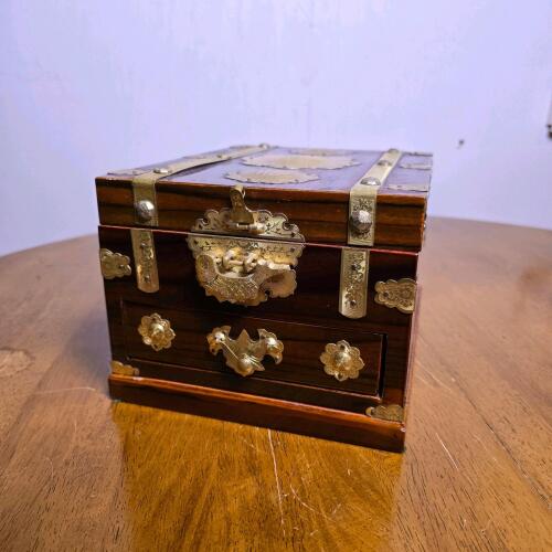 Vintage Chinese Rosewood Jewelry Box