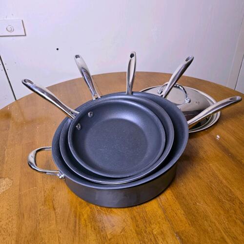 Kirkland Signature & Wolfgang Puck Cookware Set: 5 Pieces, Non-Stick, Oven Safe