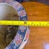 Chinese Porcelain Fish Bowl Planter 12.5" w/ Hand Painted Scene & Wood Stand Made in China - 3