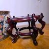 Chinese Porcelain Fish Bowl Planter 12.5" w/ Hand Painted Scene & Wood Stand Made in China - 6