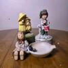 Goebel Hummel "Happy Pastime" Porcelain Figurine with Ashtray With Two Music Box Figurine