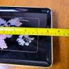 Set of 4 Japanese Lacquer Trays with Inlaid Chrysanthemum Design - 4