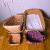 Longaberger Basket Set (1991, Handwoven, Dresden OH) & Woven Traditions Pottery Casserole - 2