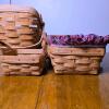 Longaberger Basket Set (1991, Handwoven, Dresden OH) & Woven Traditions Pottery Casserole - 3