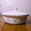 Longaberger Basket Set (1991, Handwoven, Dresden OH) & Woven Traditions Pottery Casserole - 6