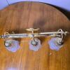 Brass and Glass 3-Light Wall-Mounted Vanity Light Fixture - 2