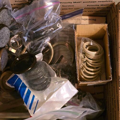 Mixed Curtain Rod Rings & Accessories Lot