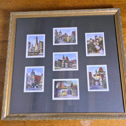 Rothenburg Art Prints in Custom Gold Wood Frame, 19.5"x19.5"