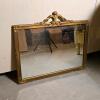 Louis XVI Style Giltwood Ornate Wall Mirror 28.5"x23.5" Ribbon Crest Detailed Frame