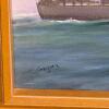 Pair Ted Gregory Framed Oil Paintings USS Hickox DD-673 and Italian Ocean Liner 28" x 23" - 5
