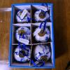 Set of 6 Hand-Painted Delft Blue Porcelain Christmas Ornaments, 3-inch Diameter