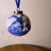 Set of 6 Hand-Painted Delft Blue Porcelain Christmas Ornaments, 3-inch Diameter - 2