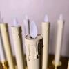 Set of 9 LED Electric Window Candles, 12" Tall, Ivory Drip Design, Battery Powered - 4