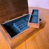Wooden Valet Box with Brass Golf Club, 12"x7.5"x3.5", Velvet Lined, Removable Tray - 2