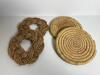 Handwoven Jute Rope Trivets & Straw Placemats Set