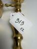 Pair Polished Brass Wall Candle Sconces - 6