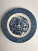 Set of 2 Currier & Ives &ldquo;The Old Grist Mill&rdquo; Blue Dinner Plates by Royal - 2