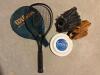 Tennis Racket, Leather Baseball Gloves and Frisbee - 2