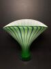 Green and Blue Striped Glass Vase