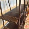 Metal A-Frame Bookcase with Faux Leather Shelves - 3
