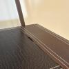 Metal A-Frame Bookcase with Faux Leather Shelves - 6