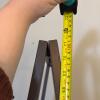 Metal A-Frame Bookcase with Faux Leather Shelves - 8