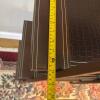 Metal A-Frame Bookcase with Faux Leather Shelves - 9