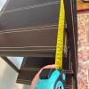 Metal A-Frame Bookcase with Faux Leather Shelves - 10