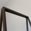 Metal A-Frame Bookcase with Faux Leather Shelves - 13