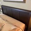 Queen Bed with Dark Wooden Headboard & Optional Tempurpedic Mattress and Bedding - 2