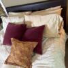 Queen Bed with Dark Wooden Headboard & Optional Tempurpedic Mattress and Bedding - 8