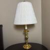 Traditional Metal Candlestick Table Lamp with Pleated Cream Shade