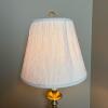 Traditional Metal Candlestick Table Lamp with Pleated Cream Shade - 8