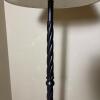 Black Spiral Metal Floor Lamp with Faux Leather Shade - 6
