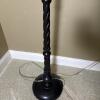 Black Spiral Metal Floor Lamp with Faux Leather Shade - 7
