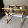 Scheibe Wooden Foldable Luggage Rack with Decorative Woven Straps