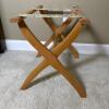Scheibe Wooden Foldable Luggage Rack with Decorative Woven Straps - 5