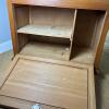 Ornate Hand-Carved Wood Storage Cabinet with Glass Top & Key, made in Morocco - 7