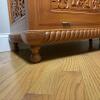 Ornate Hand-Carved Wood Storage Cabinet with Glass Top & Key, made in Morocco - 13